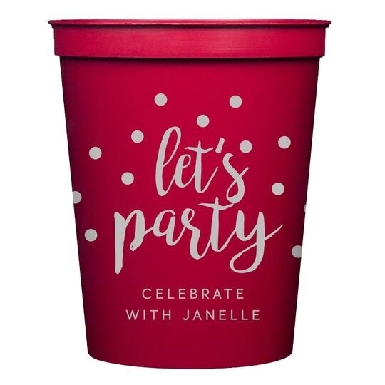 Confetti Dots Let's Party Stadium Cups